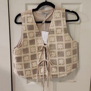 NWT Tie-Front Vest